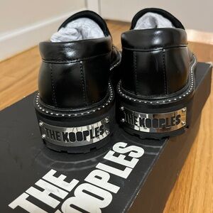 The Kooples Black Leather Shoes with Silver Detail